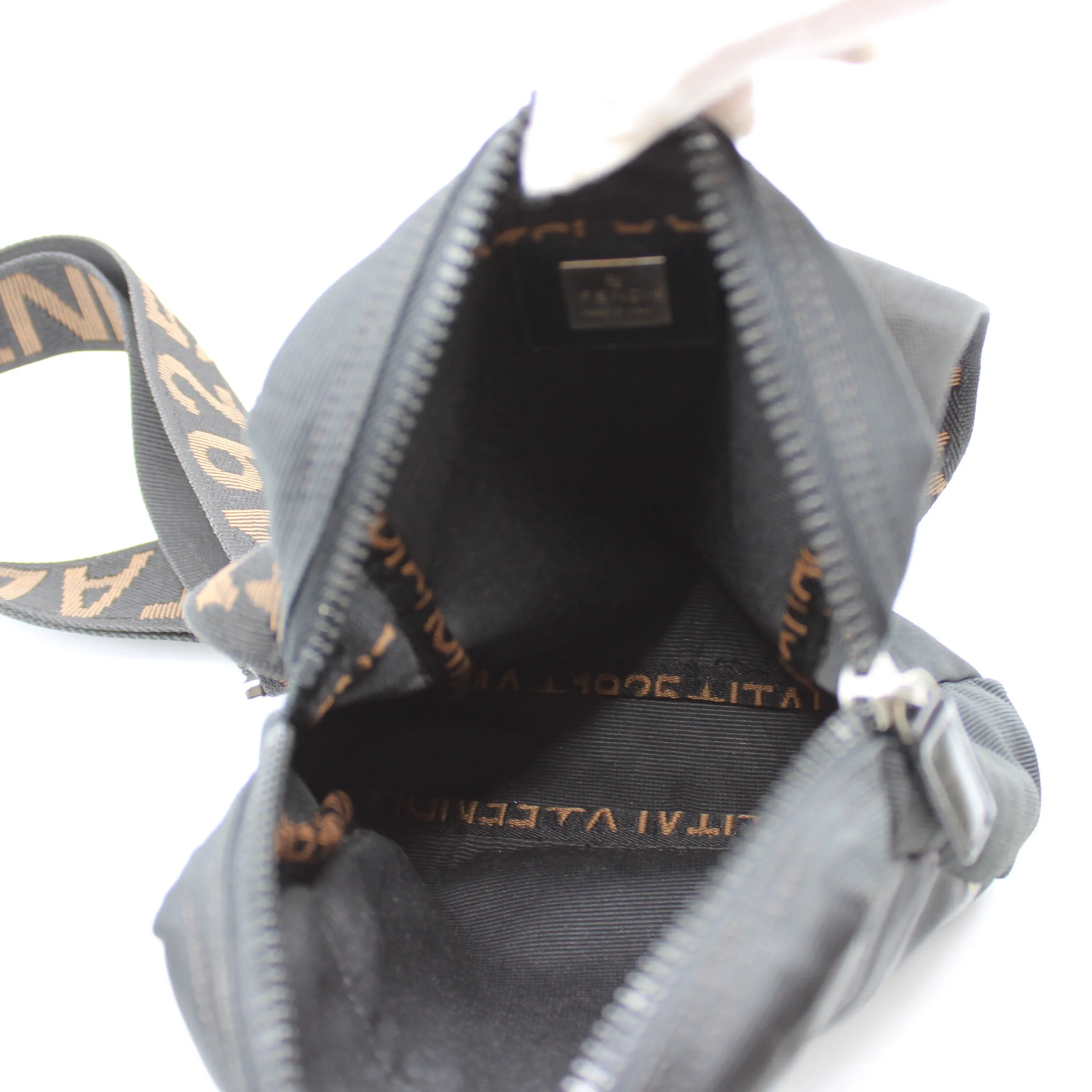 Fendi Black 1925 Roma Logo Crossbody Waist Bag