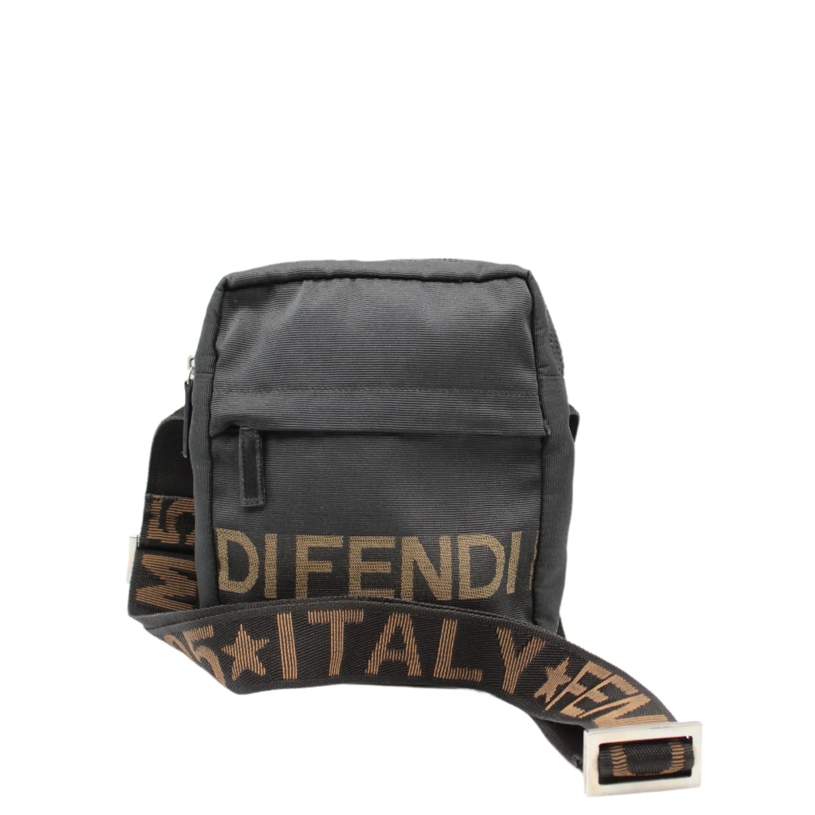 Fendi Black 1925 Roma Logo Crossbody Waist Bag