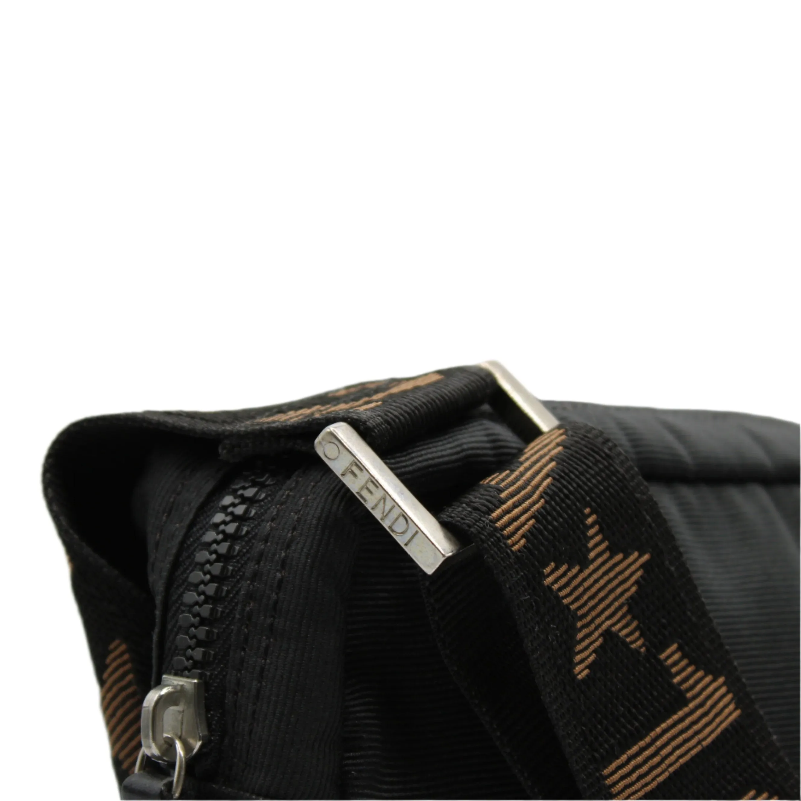 Fendi Black 1925 Roma Logo Crossbody Waist Bag