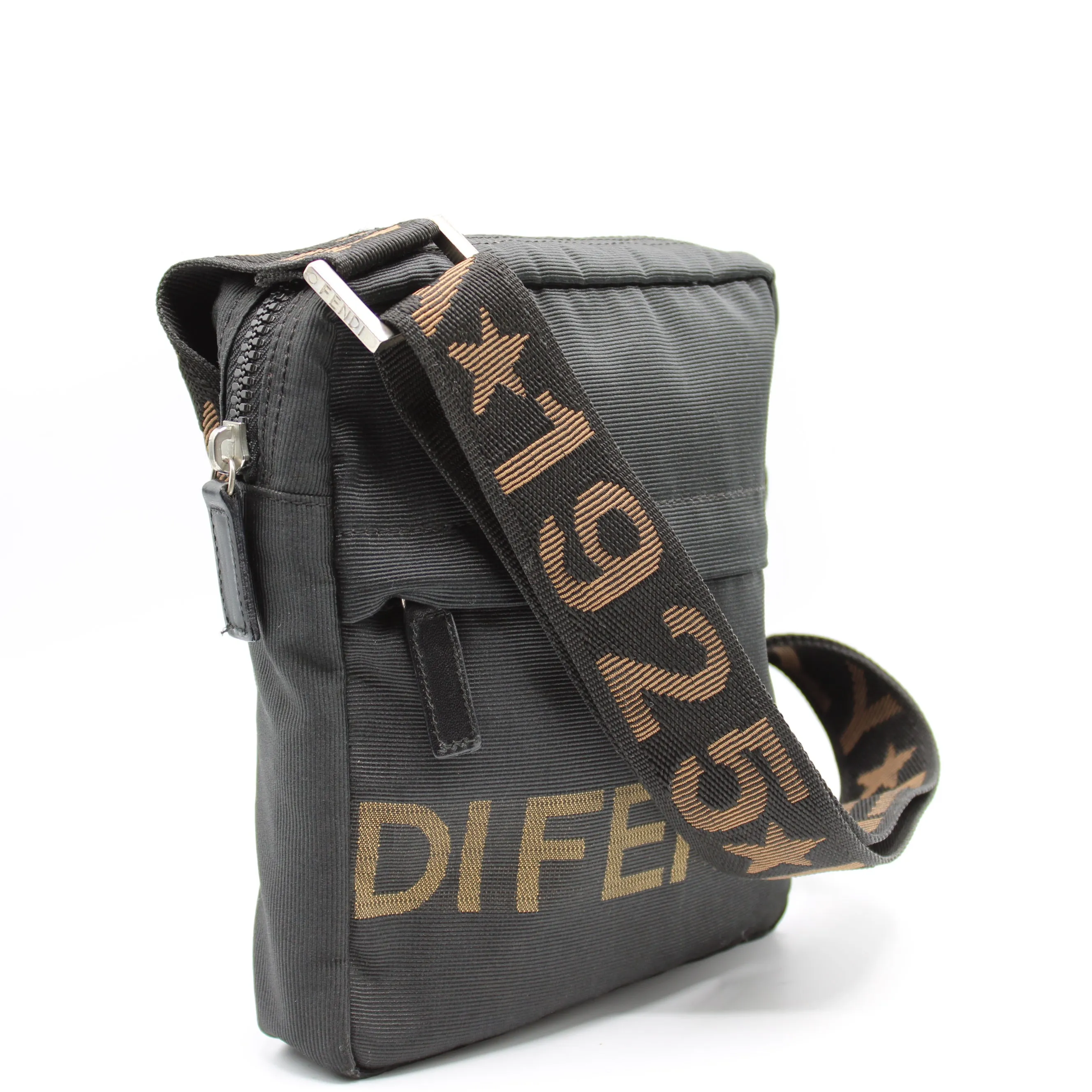 Fendi Black 1925 Roma Logo Crossbody Waist Bag