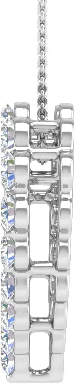 FINEROCK 1/4 to 1 Carat Diamond Heart Pendant Necklace in 14K Gold or in Platinum (Silver Chain Included) (I1-I2 Clarity)