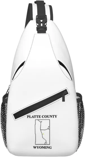 Flag Of Platte County, Wyoming Crossbody Bags For Women Men Chest Backpack Gym Shoulder Bag Travel Outdoor Sports Casual Crossbody Bags