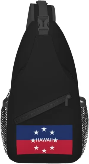 Flag Of The Governor Of Hawaii Crossbody Bags For Women Men Chest Backpack Gym Shoulder Bag Travel Outdoor Sports Casual Crossbody Bags