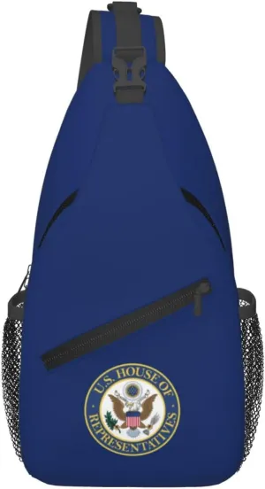 Flag of the United States House of Representatives Crossbody Bags For Women Men Chest Backpack Gym Shoulder Bag Travel Outdoor Sports Casual Crossbody Bags