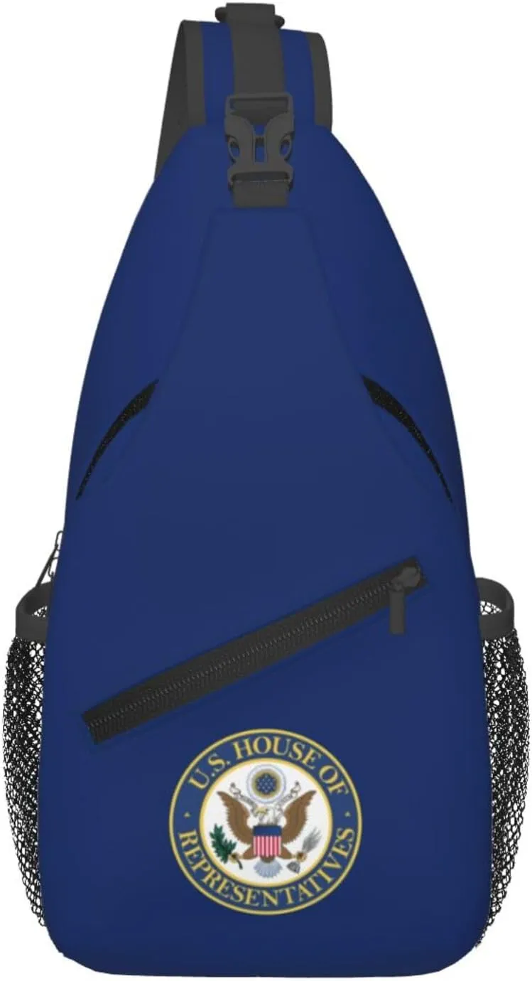 Flag of the United States House of Representatives Crossbody Bags For Women Men Chest Backpack Gym Shoulder Bag Travel Outdoor Sports Casual Crossbody Bags