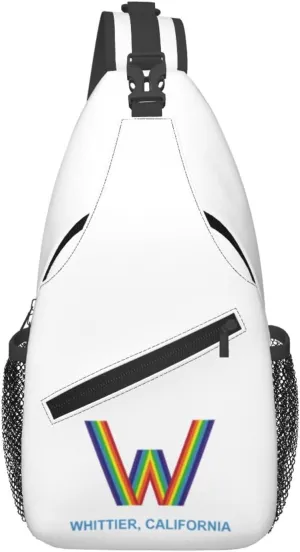 Flag Of Whittier, California Crossbody Bags For Women Men Chest Backpack Gym Shoulder Bag Travel Outdoor Sports Casual Crossbody Bags