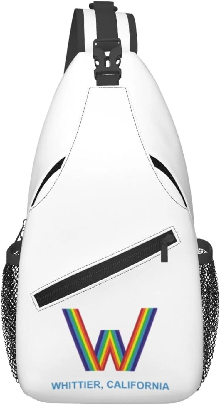 Flag Of Whittier, California Crossbody Bags For Women Men Chest Backpack Gym Shoulder Bag Travel Outdoor Sports Casual Crossbody Bags