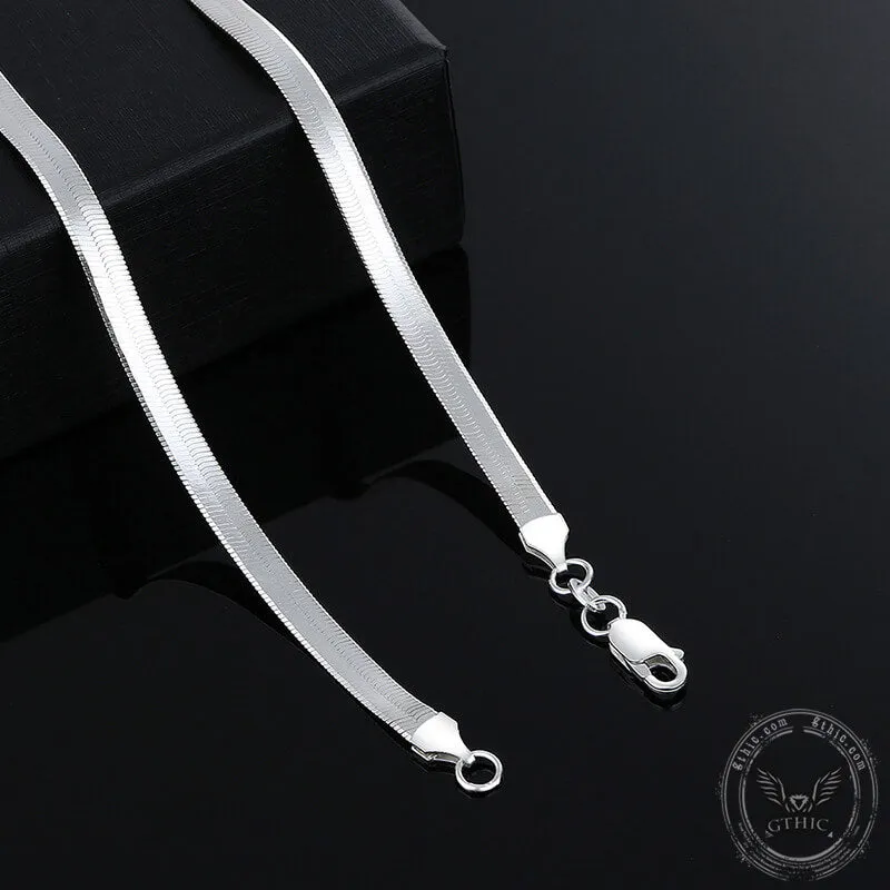 Flat Snake Chain Sterling Silver Necklace