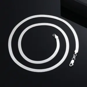 Flat Snake Chain Sterling Silver Necklace