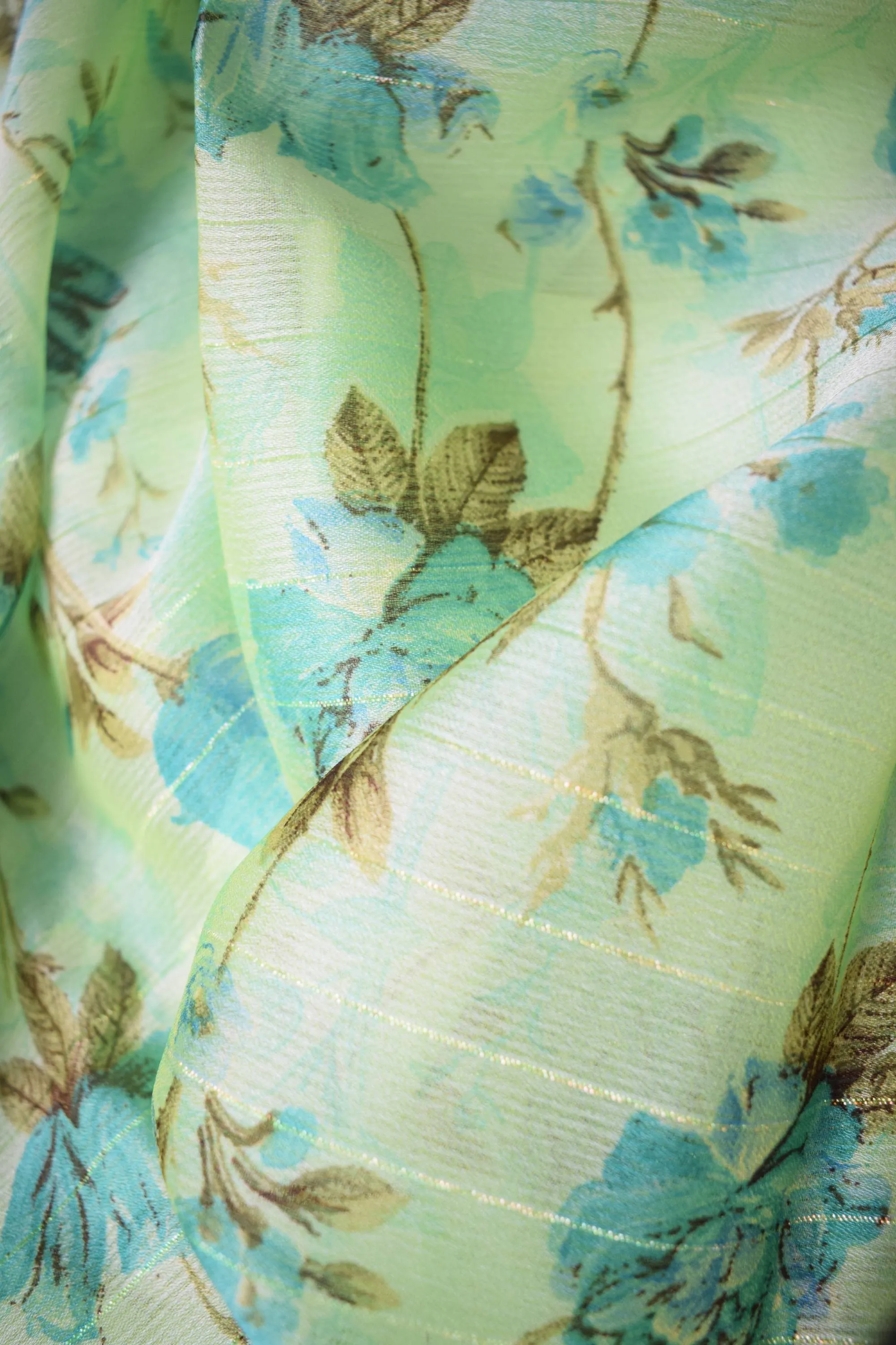 Floral Design Printed Crepe Saree