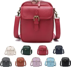 Forcipower Crossbody Leather Bag, Mini Messenger Shoulder Handbag, Zealburst Small Cell Phone Purse Wallet for Women