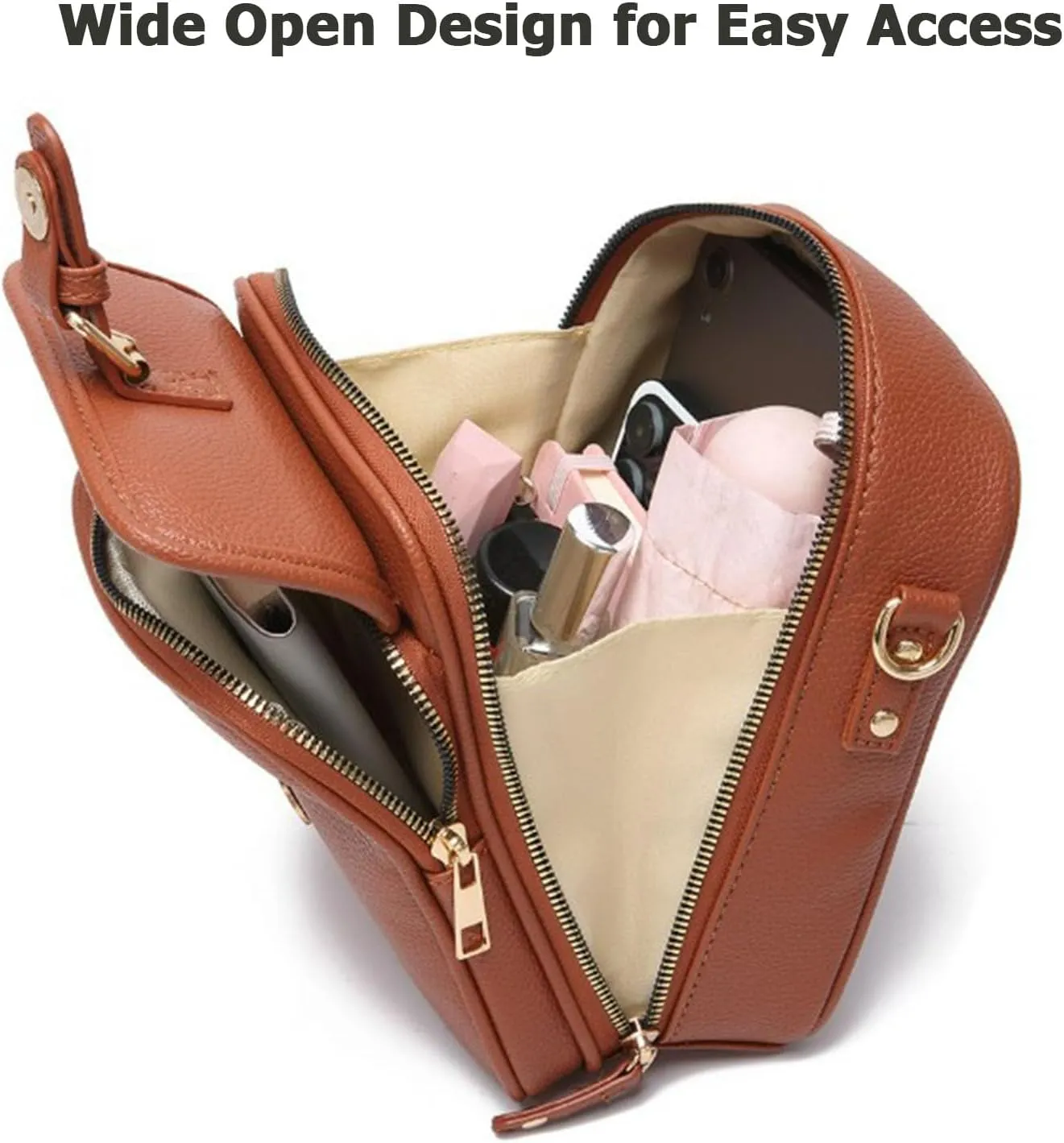 Forcipower Crossbody Leather Bags for Women, Urvashi Crossbody Bag, Vintage Leather Anti Theft Shoulder Bag