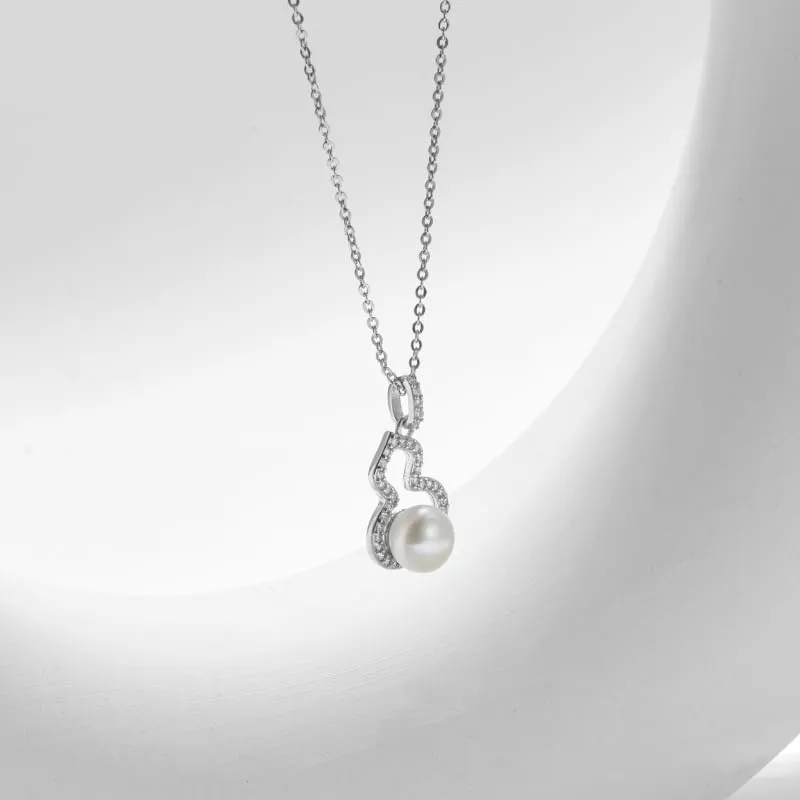 Freshwater Pearl Pendant Sterling Silver Necklace for Women