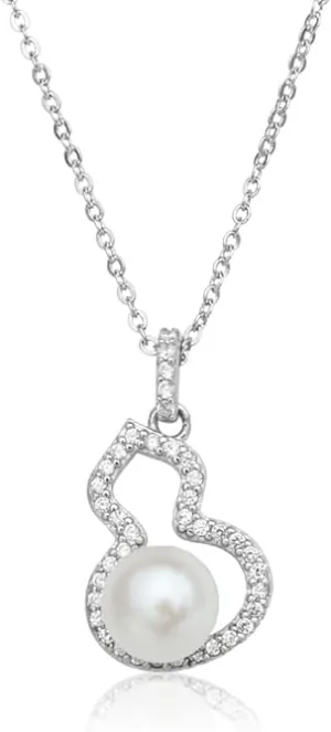Freshwater Pearl Pendant Sterling Silver Necklace for Women