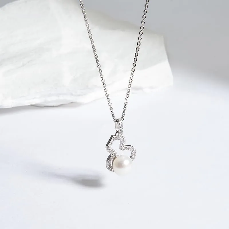 Freshwater Pearl Pendant Sterling Silver Necklace for Women