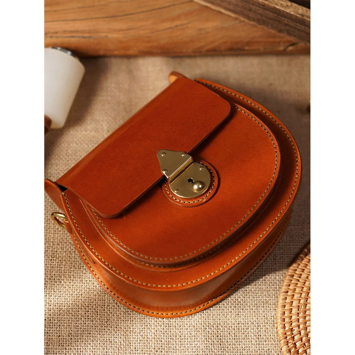 Full Grain Leather Classic Saddle Bag DIY Kit