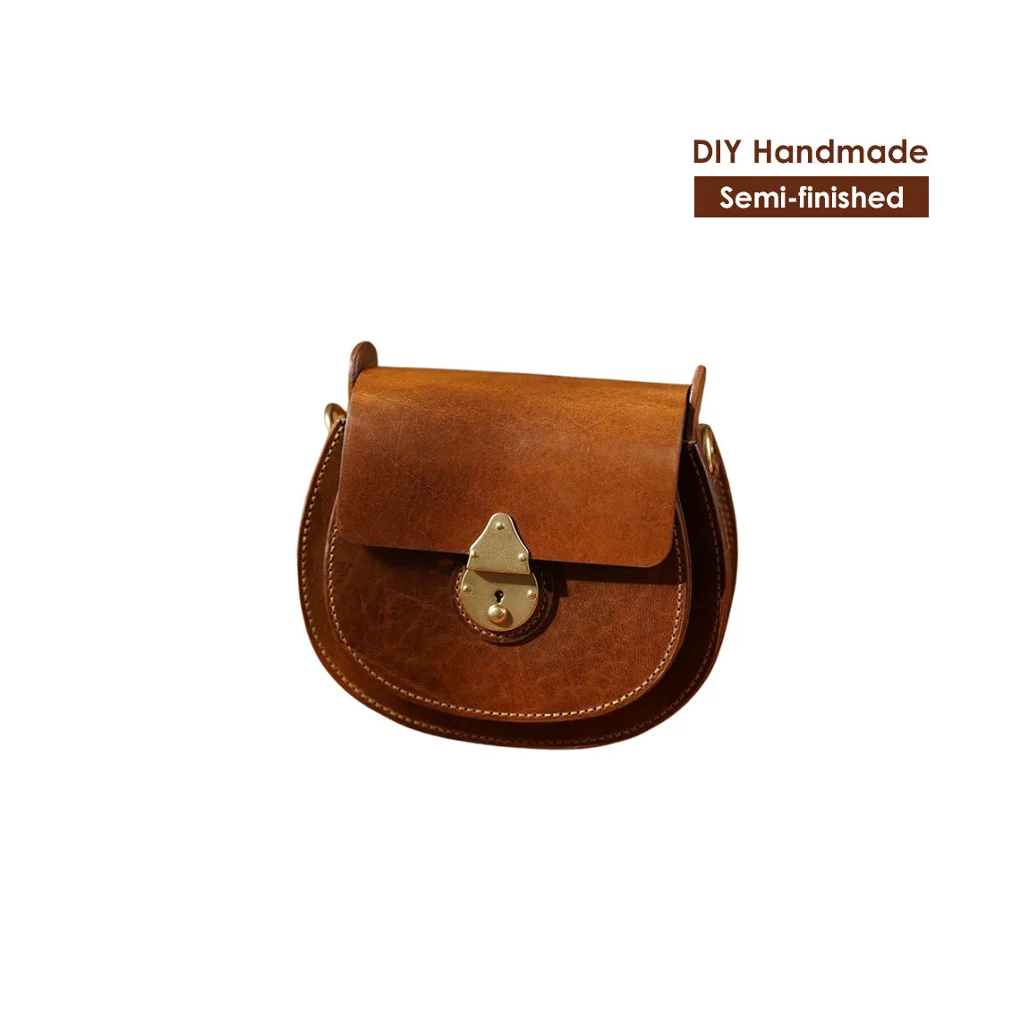 Full Grain Leather Classic Saddle Bag DIY Kit