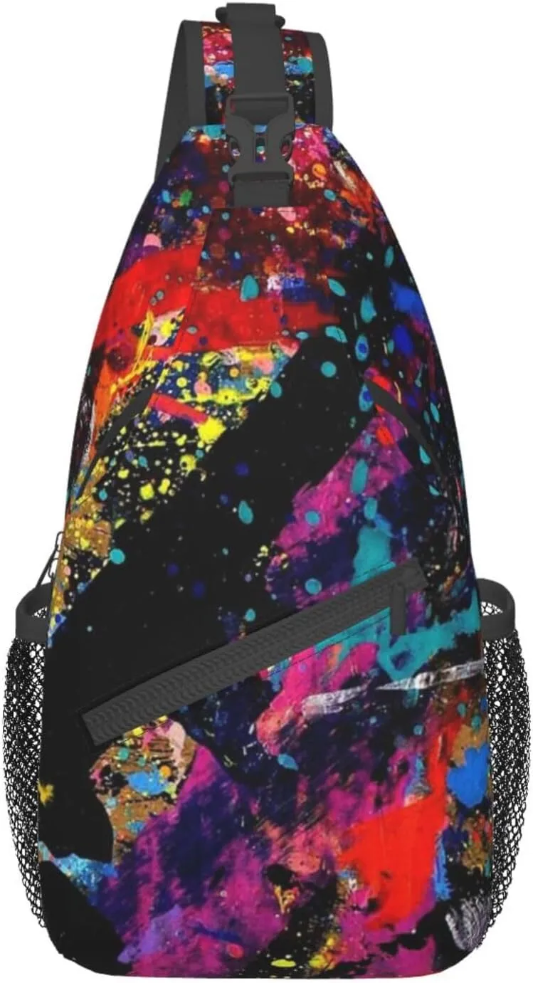 Funny Crossbody Bag Graffiti Shoulder Bag Backpack Cool Sling Bag Chest Casual Daypack for Outdoor