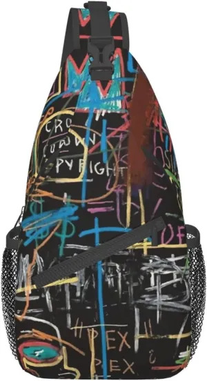 Funny Crossbody Bag Graffiti Shoulder Bag Backpack Cool Sling Bag Chest Casual Daypack for Outdoor