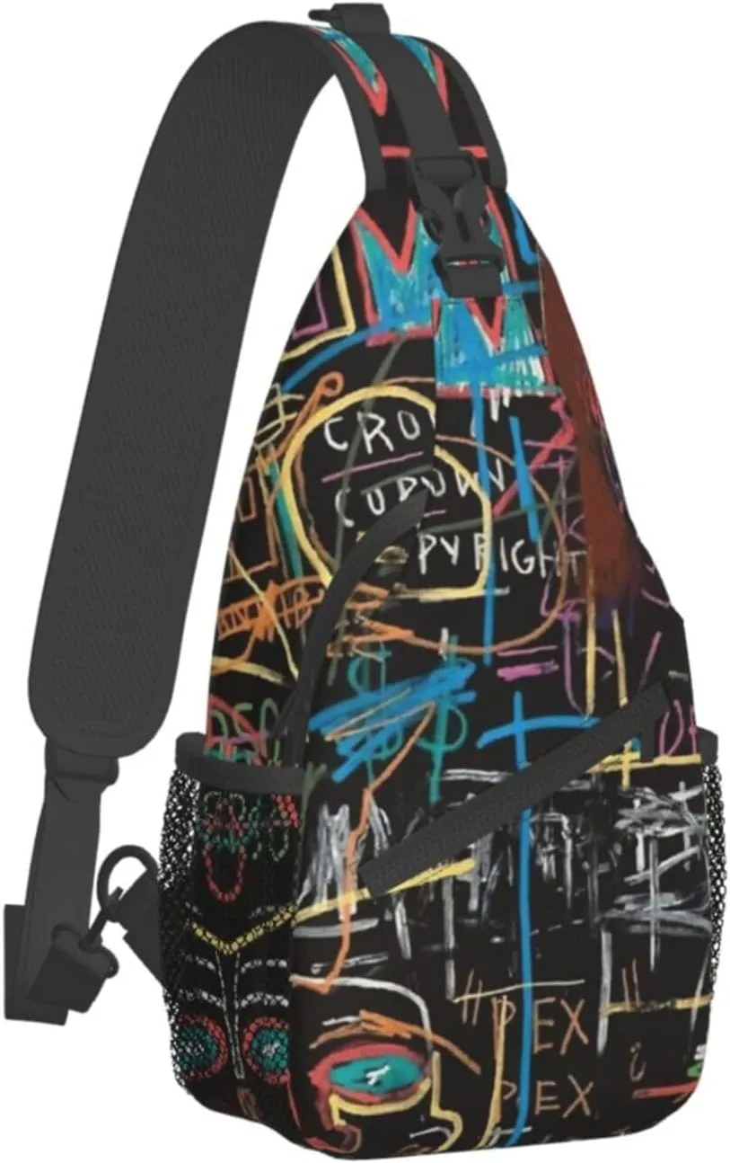 Funny Crossbody Bag Graffiti Shoulder Bag Backpack Cool Sling Bag Chest Casual Daypack for Outdoor