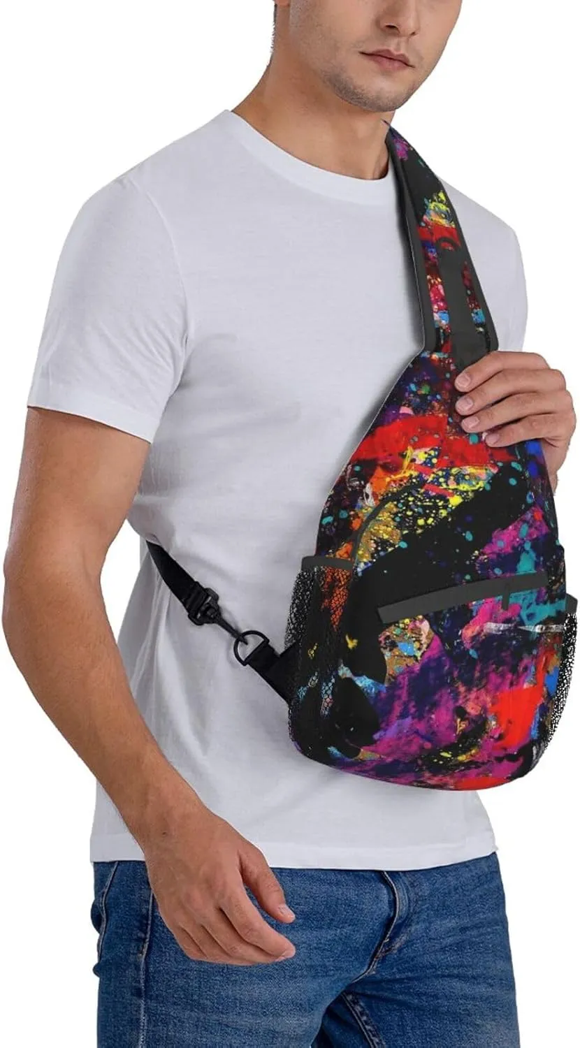 Funny Crossbody Bag Graffiti Shoulder Bag Backpack Cool Sling Bag Chest Casual Daypack for Outdoor