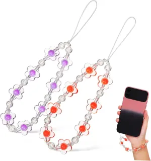 Gadpiparty 2 Pcs Flower Charm Straps Adorable Lanyards for Key Rings and Bag Accessories Durable Floral Pendant Hanging Ornaments for Smartphones and Everyday Use
