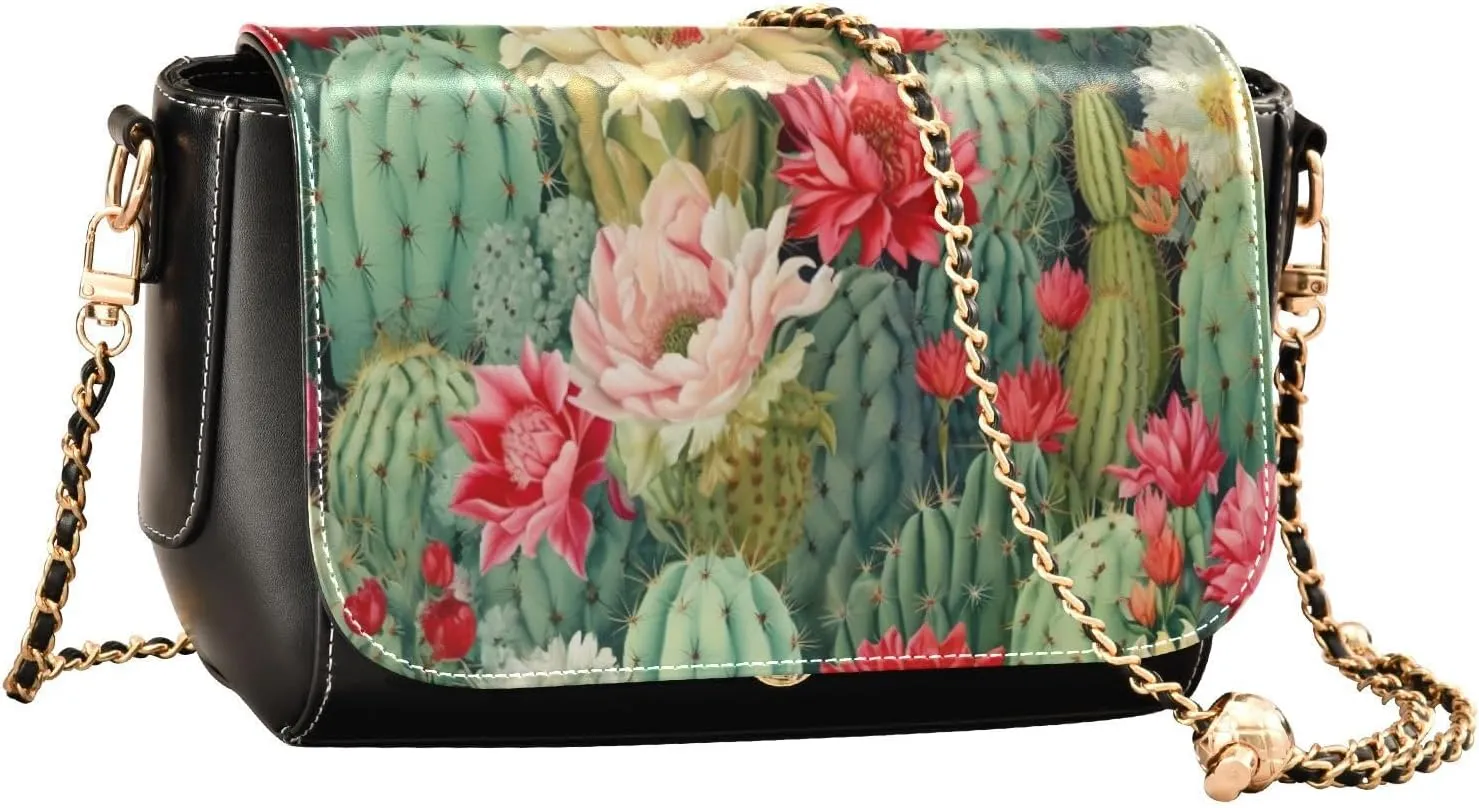 GAIGEO Arch Adorned with Flowers、 Leather Crossbody Purses for Women Trendy, Women's Shoulder Bag, Leather Crossbody Bag