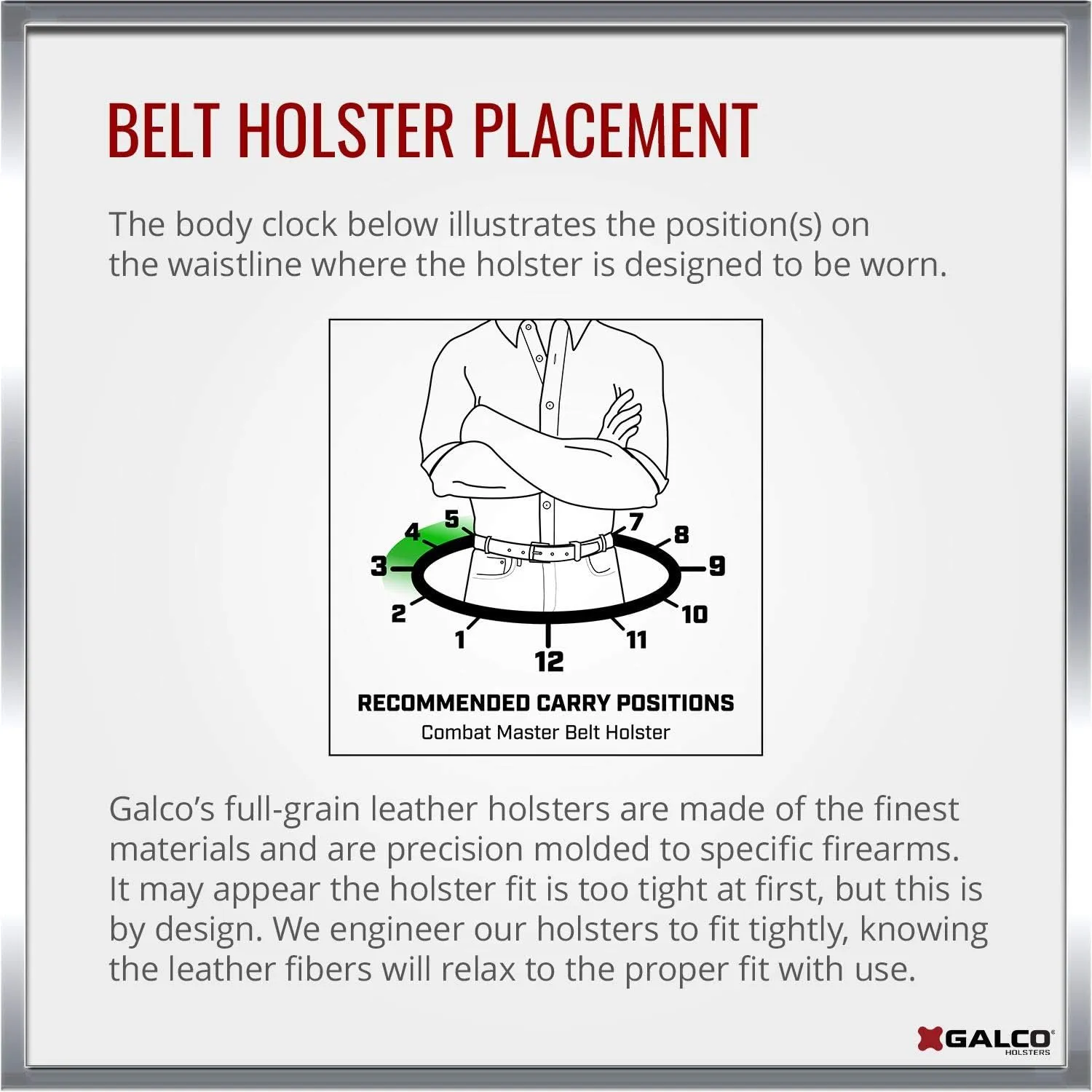 Galco Combat Master Belt Holster for Sig-Sauer P226, P220