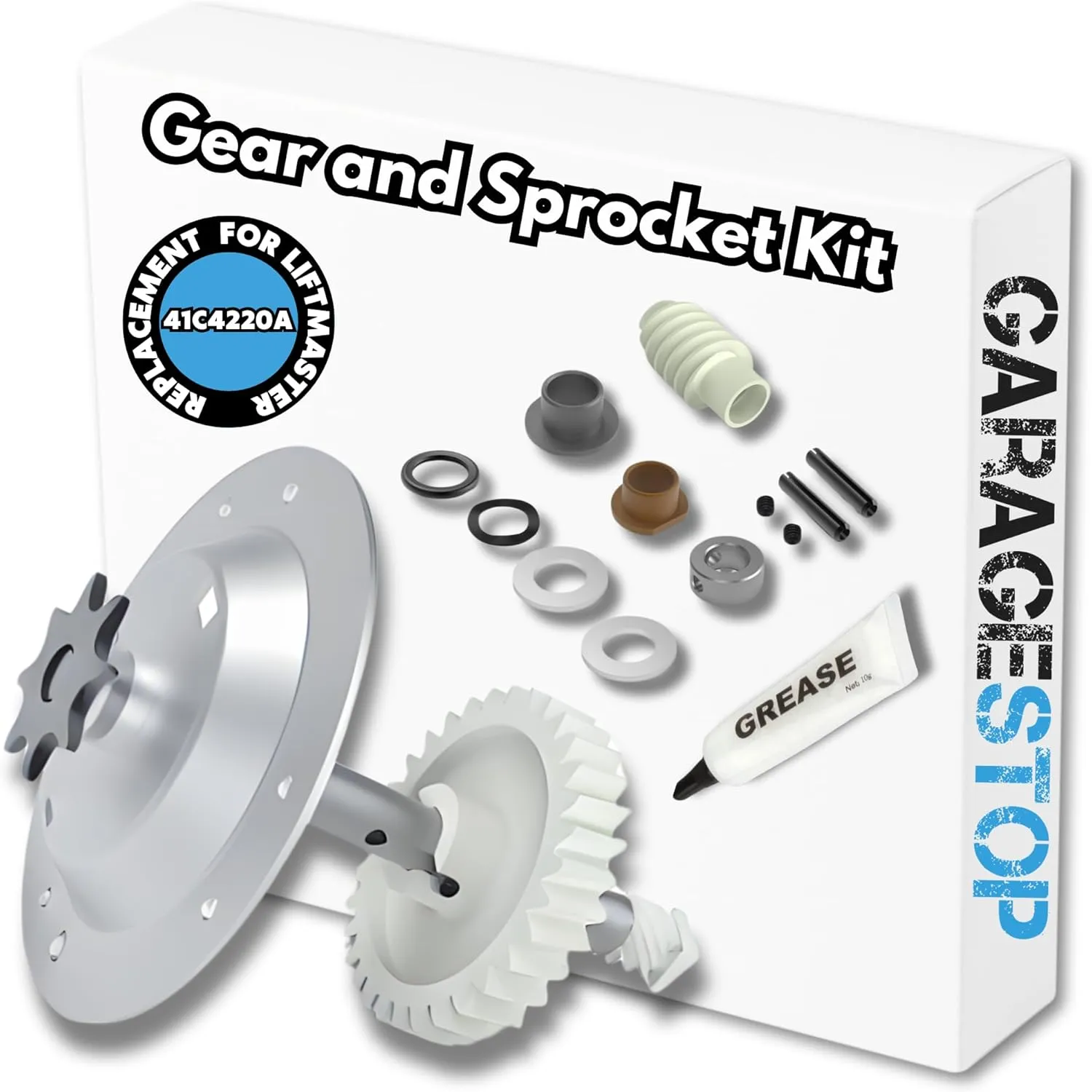 Garage Stop for Liftmaster 41C4220A Gear and Sprocket Kit fits Chamberlain, Sears, Craftsman 1/3 and 1/2 HP Chain Drive Models, Liftmaster Replacement Parts