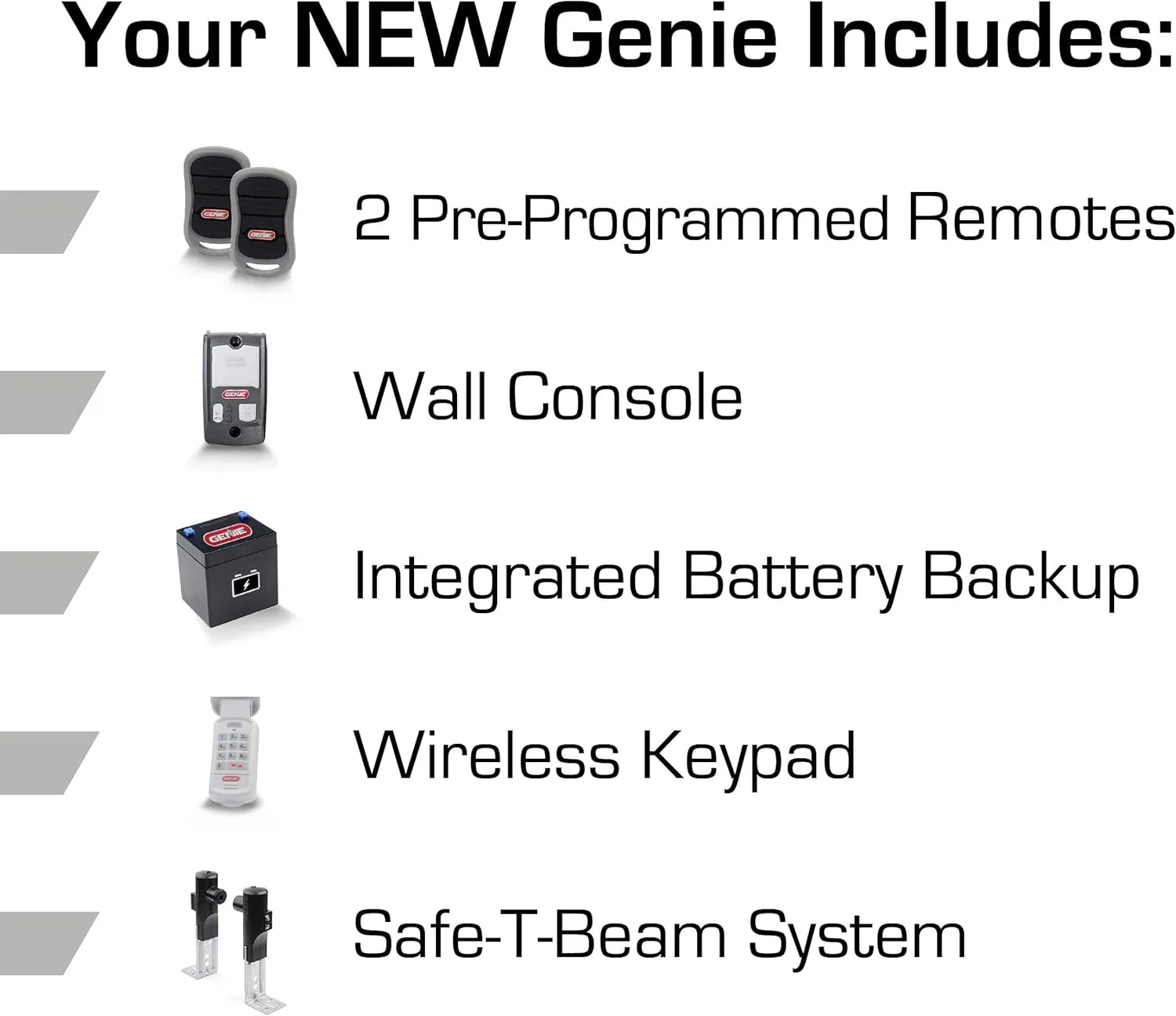 Genie Chain Drive 750 3/4 HPC Garage Door Opener Bundle with Battery Backup and Hanging Kit
