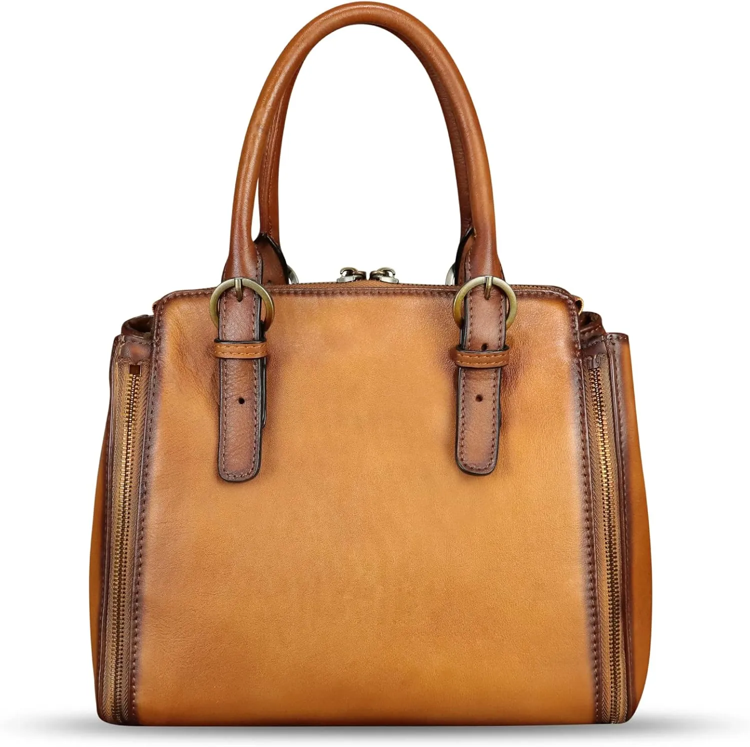 Genuine Leather Handbag for Women Hand Painted Leather Top Handle Purse Handmade Crossbody Satchel Tote Bag