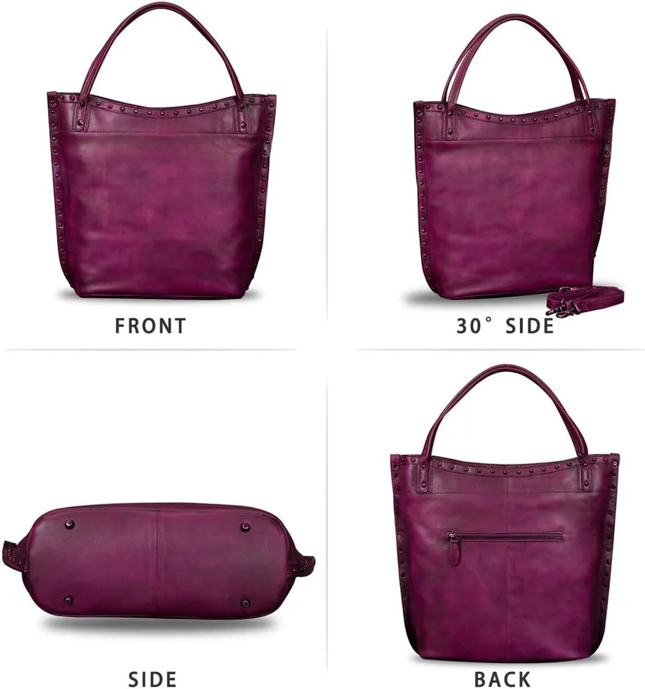 Genuine Leather Large Shoulder Bag Tote Bag for Women Vintage Real Leather Purses and Handbags Satchel Crossbody Bag