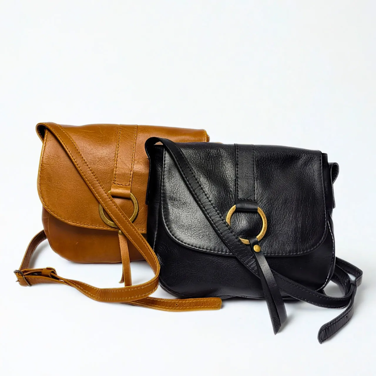 Gia SADDLE tan bag