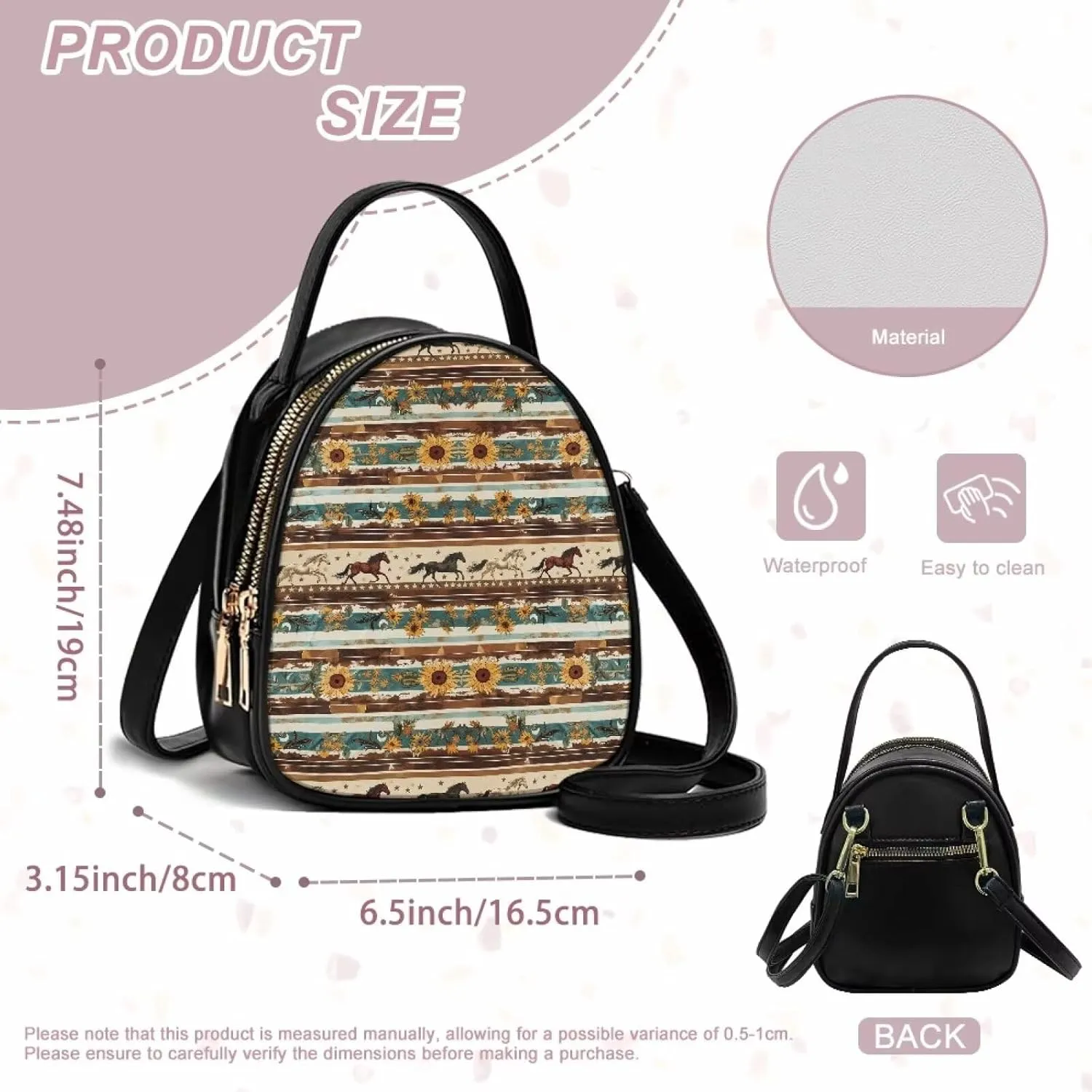 GIFTPUZZ Soft Leather Crossbody Purse for Women Small Cell Phone Bag with Top Handle Adjustable Strap and 3 Pockets