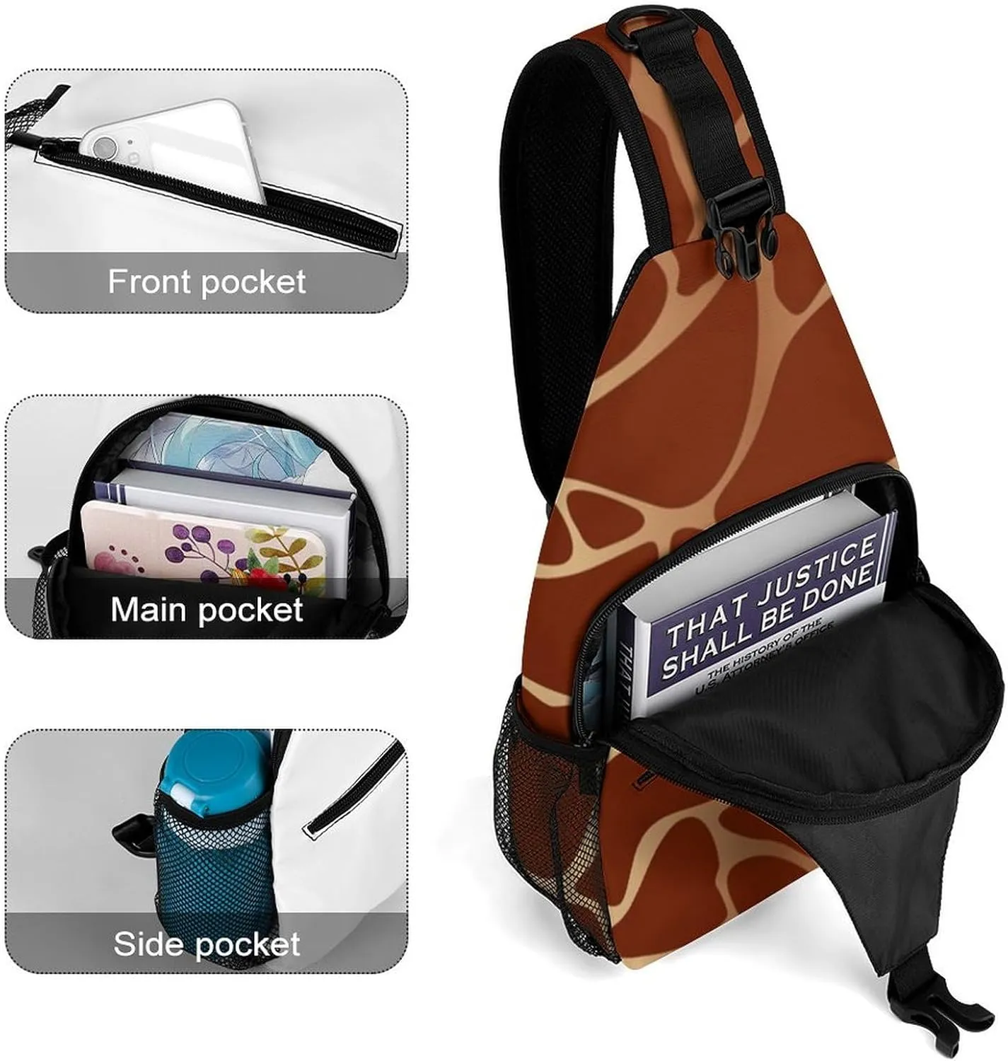 Giraffe Skin Versatile And Convenient Multipurpose Crossbody Bag - Perfect for Travel And Hiking