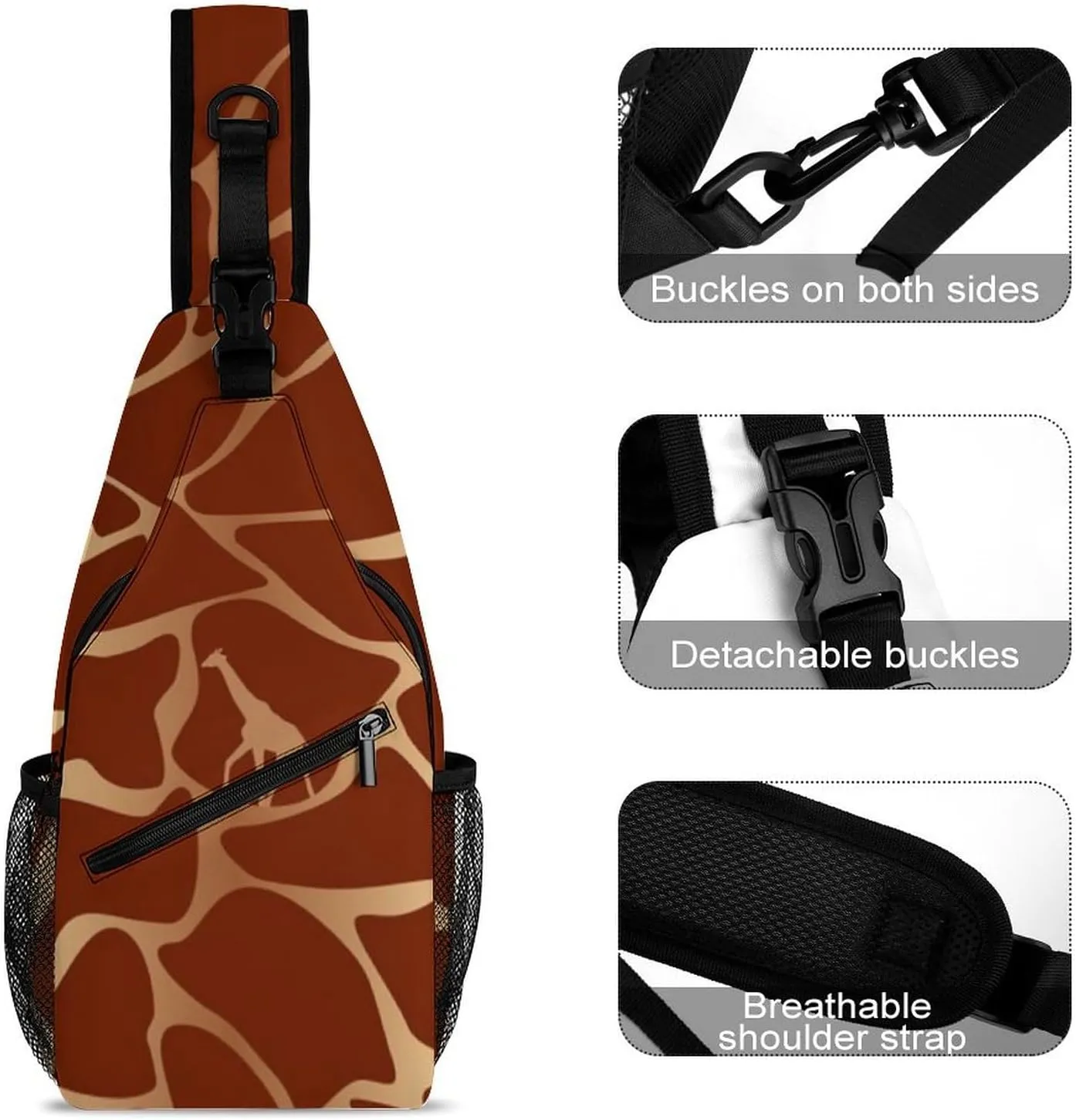 Giraffe Skin Versatile And Convenient Multipurpose Crossbody Bag - Perfect for Travel And Hiking