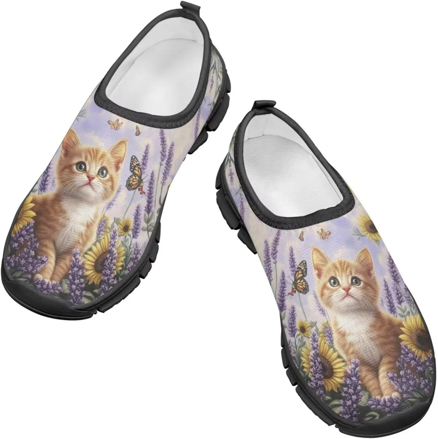 Girls Slip On Shoes Breathable Mesh Wide Little Casual Sneakers