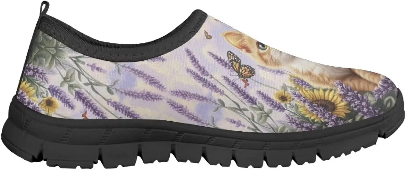 Girls Slip On Shoes Breathable Mesh Wide Little Casual Sneakers