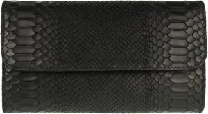 Girly HandBags Womens Italian Leather Snake Print Suede Clutch Bag