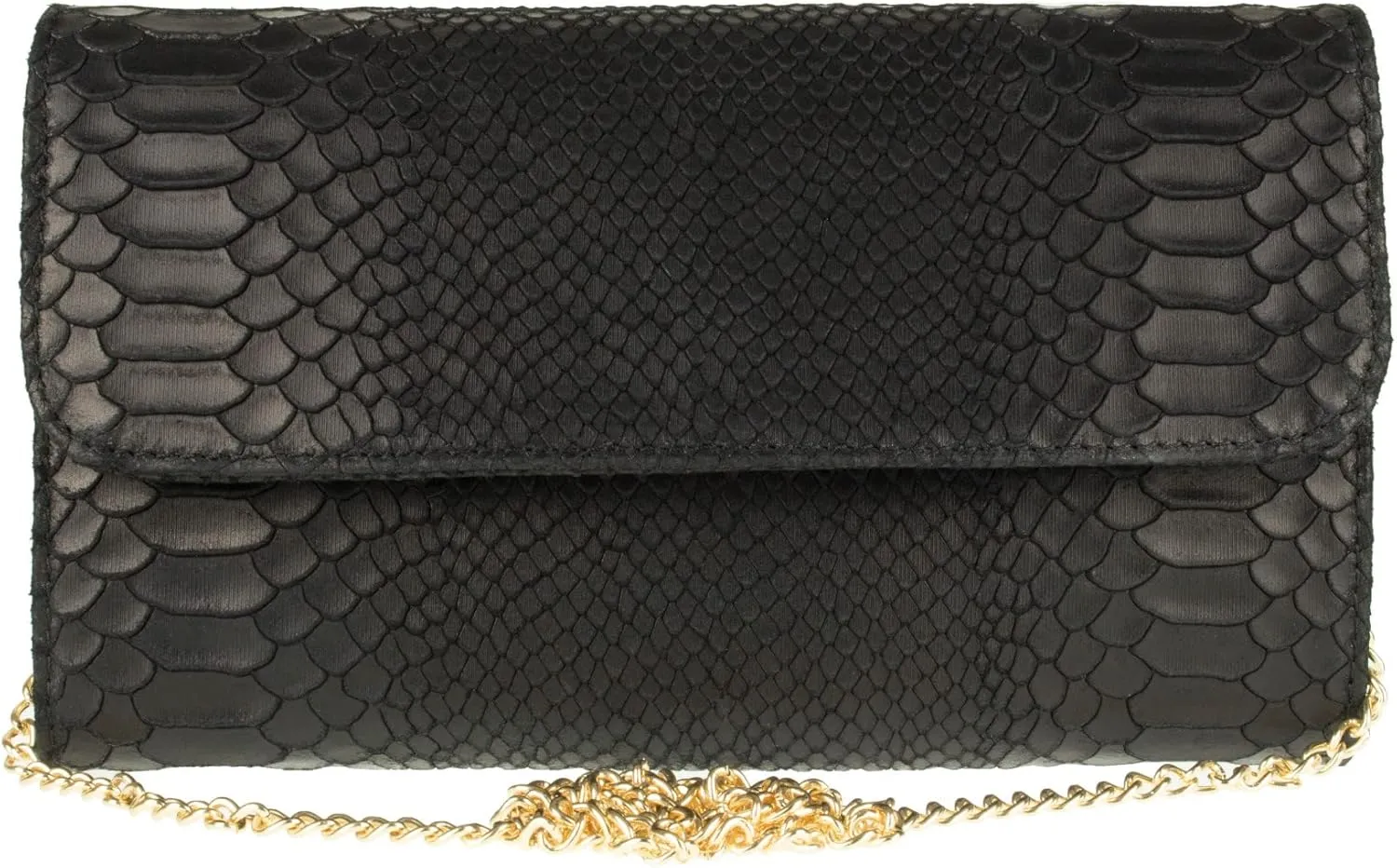Girly HandBags Womens Italian Leather Snake Print Suede Clutch Bag