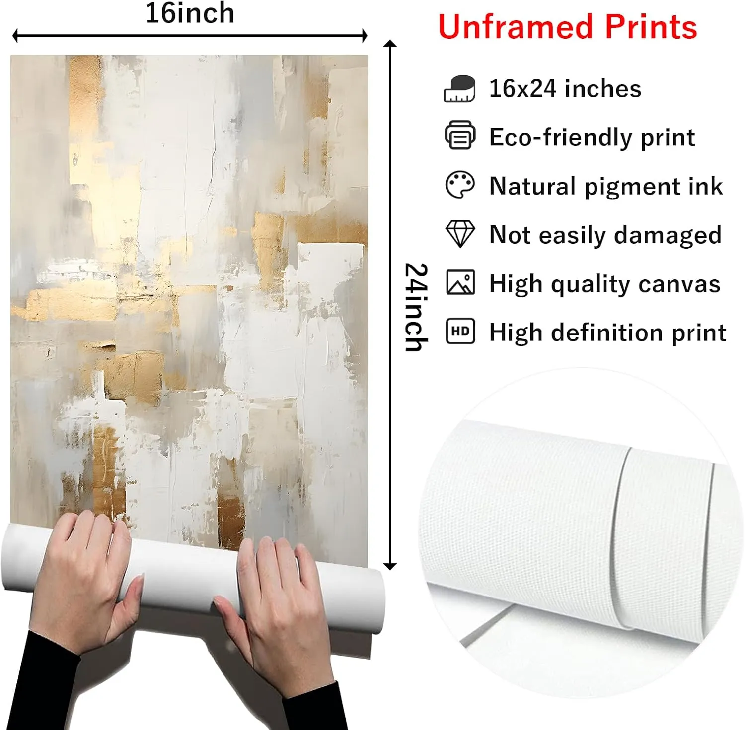 Gold Foil Abstract Wall Art Modern Abstract Painting Neutral Beige Wall Art Gold and Grey Artwork Brown Beige Gold Wall Art Abstract Neutral Prints White and Gold Abstract Painting 16x24inchx2 No Frame