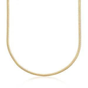 Gold Mini Flat Snake Chain Necklace