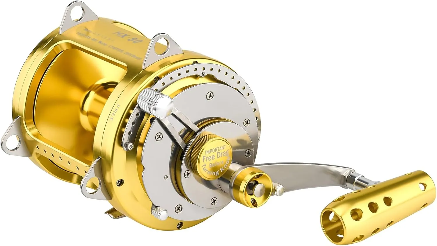 Gomexus HX Trolling Reel Surf Fishing Reel Aluminum Body Lever Drag Conventional Reel (80W-1740yd/100lbs)