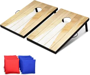 GoSports 3 x 2 ft Cornhole Board Set - Portable Outdoor Toss Game for Adults & Family - Includes Set of 8 Bean Bags with Built-in Storage - Choose Your Style