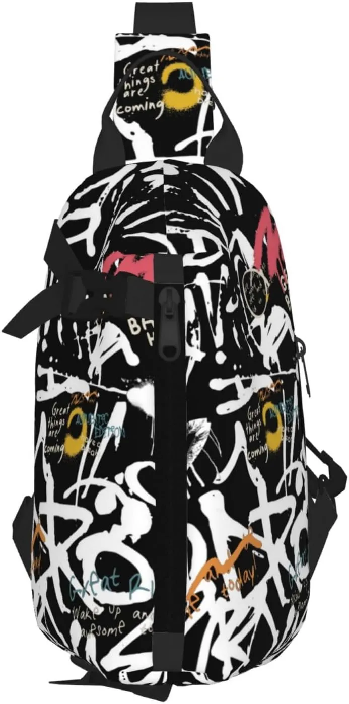 Graffiti Sling Backpack Graffiti Gifts Crossbody Bag For Women Men Sling Bag Travel Hiking Chest Bag Unisex