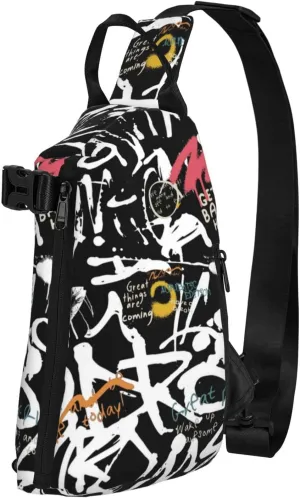 Graffiti Sling Backpack Graffiti Gifts Crossbody Bag For Women Men Sling Bag Travel Hiking Chest Bag Unisex