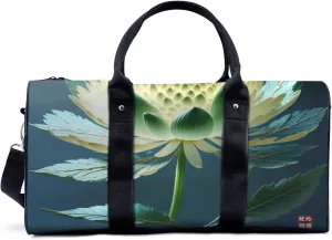 green yellow crystal lotus Travel Duffel Bag for Woman Weekender Bag Man Tote Gym Bag Sport Gym Bag Hospital Bag for Labor and Delivery Overnight Bag Luggage Bag