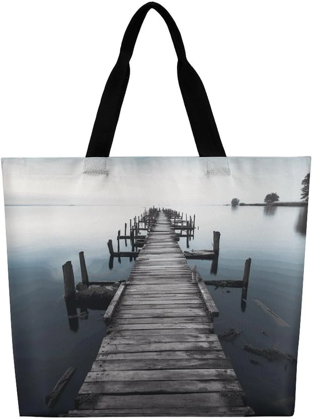 Grocery Bag Reusable Tote Bag Foldable Ocean Shell Art Shopping Bag Handbag Washable Shoulder Bag for Travel