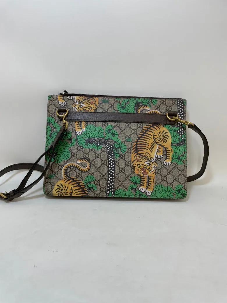 Gucci Ophidia Tiger Pattern Beige Brown Crossbody Bag