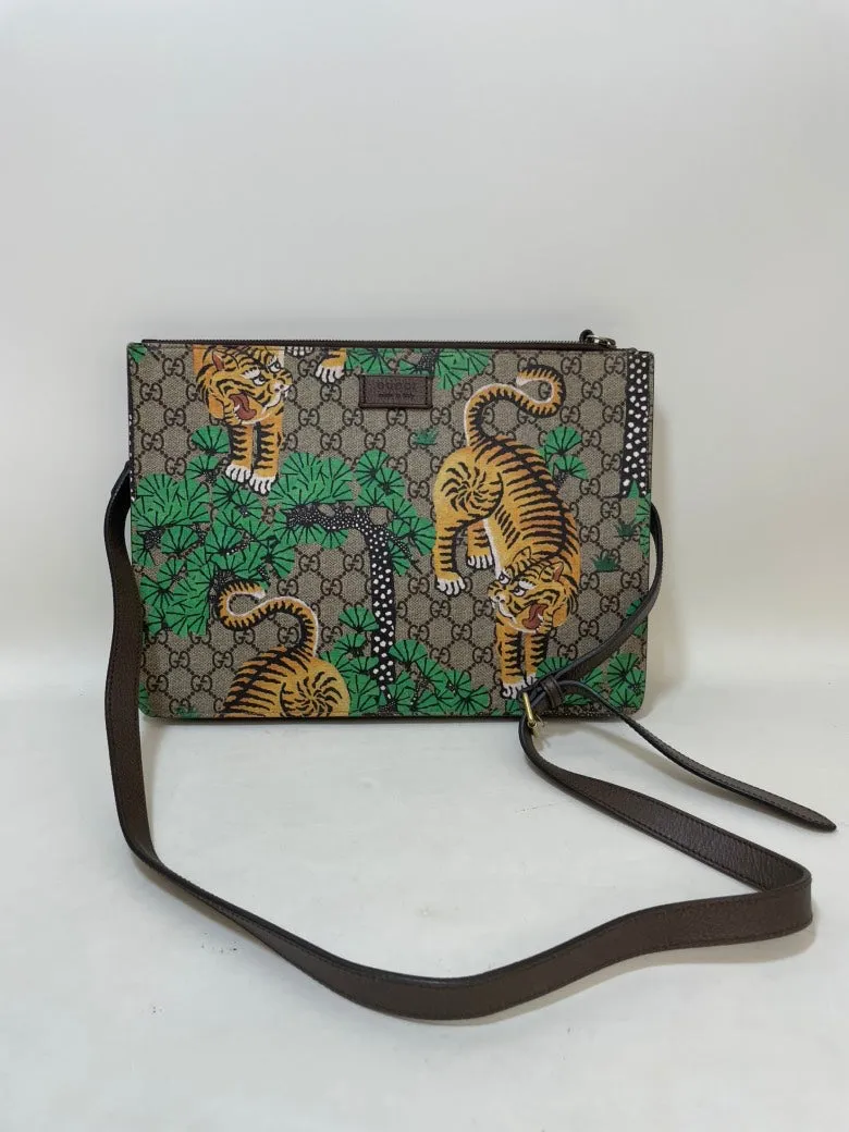 Gucci Ophidia Tiger Pattern Beige Brown Crossbody Bag